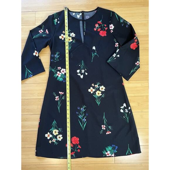 Vince Camuto Women's Dress Sz 8 Flared Sleeves Dress Black Floral NWOT - Picture 6 of 9